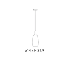 Suspension, MoM slim, noir, rosace noire, câble 2m, Ø14cm, H31,9cm - Penta