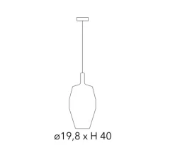 Suspension, MoM tall, noir, rosace noire, Ø19,8cm, H40cm - Penta