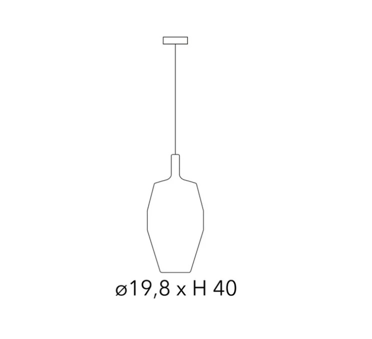 Suspension, MoM tall, noir, rosace noire, Ø19,8cm, H40cm - Penta