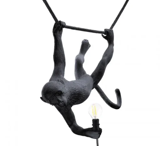 Suspension, Monkey Swing, noir, singe, IP44, L59cm, H44cm - Seletti