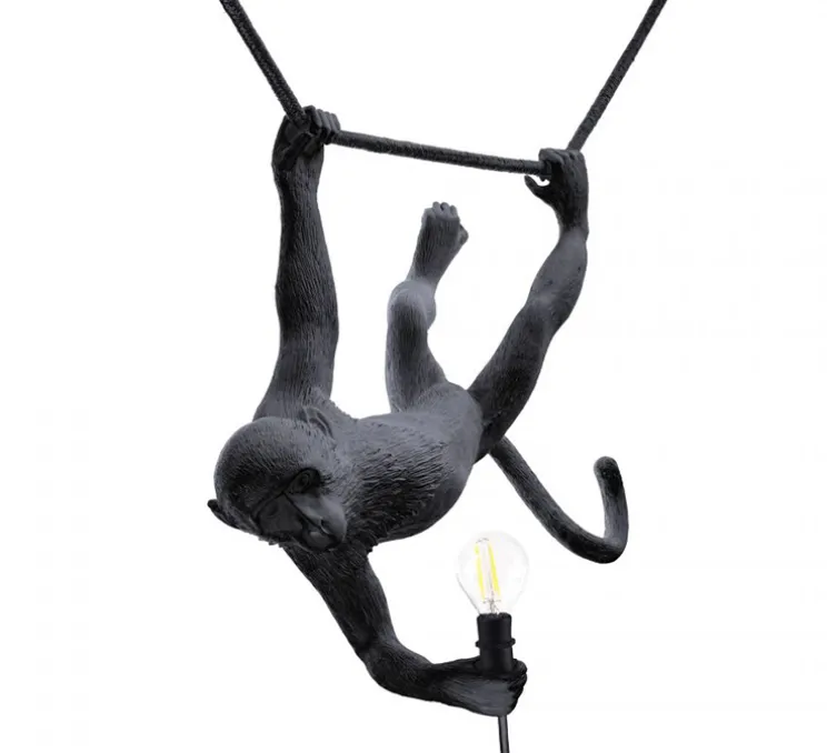 Suspension, Monkey Swing, noir, singe, IP44, L59cm, H44cm - Seletti