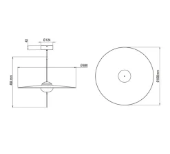 Suspension, Mono L600, blanc, LED, dim, 2700K, 1300 lm, Ø60cm, H48,4cm - DCW éditions Paris