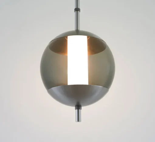 Suspension, Monroe 1, acier, verre fumé, LED, dim, 2700K, Ø30cm, H150cm - Rubn