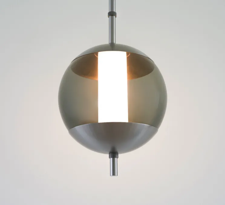 Suspension, Monroe 1, acier, verre fumé, LED, dim, 2700K, Ø30cm, H150cm - Rubn