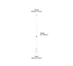 Suspension monte et baisse, Oh China, blanc brillant, LED, 2700K, 500 lm, Ø8,5cm, H13cm - GRAU