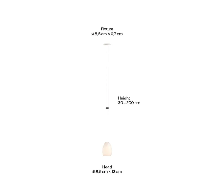 Suspension monte et baisse, Oh China, blanc brillant, LED, 2700K, 500 lm, Ø8,5cm, H13cm - GRAU