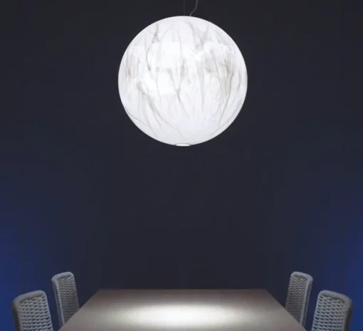 Suspension, Moon 60 DE, blanc, Ø60cm, H60cm - Davide Groppi