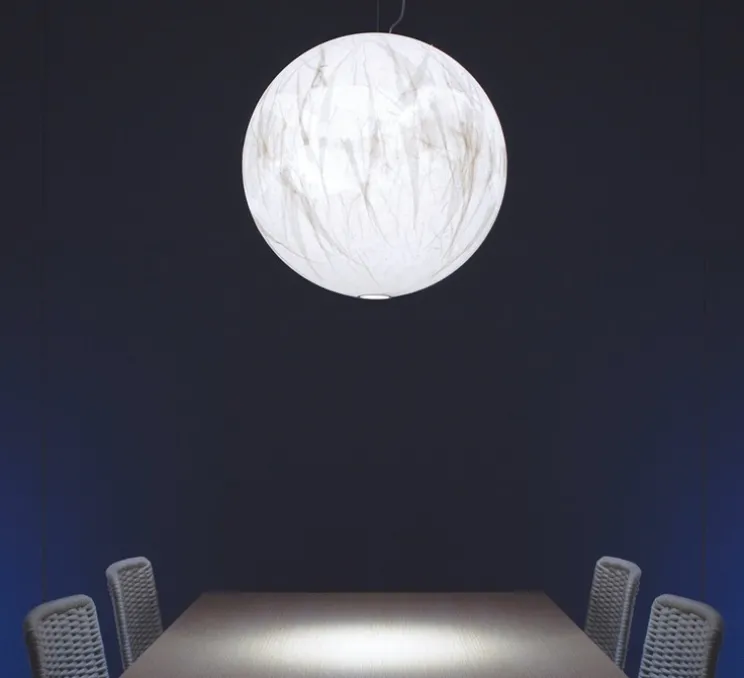 Suspension, Moon 60 DE, blanc, Ø60cm, H60cm - Davide Groppi