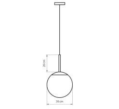 Suspension, Moon C, noir mat et verre opalin, Ø30cm, H30cm - Luxcambra
