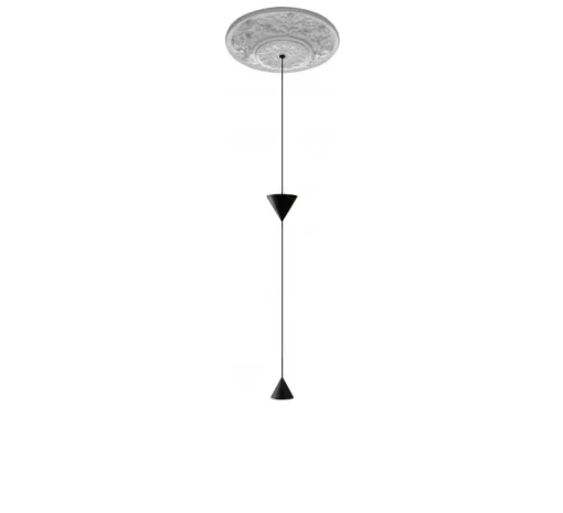 Suspension, Moonbloom 2B, blanc & noir, rosace 40cm, LED, dim, 3000k, 2728 lm, Ø11cm, H107cm - Karman