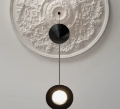 Suspension, Moonbloom 8B, blanc & noir, rosace 75cm, LED, dim, 2700k, 2728 lm, Ø11cm, H107cm - Karman