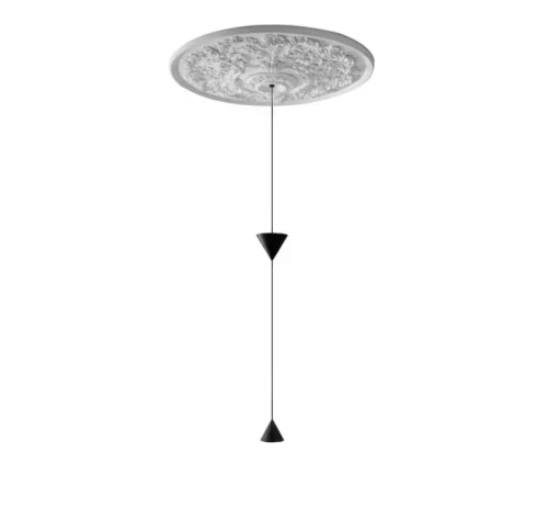 Suspension, Moonbloom 8B, blanc & noir, rosace 75cm, LED, dim, 2700k, 2728 lm, Ø11cm, H107cm - Karman