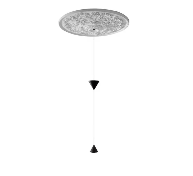 Suspension, Moonbloom 8B, blanc & noir, rosace 75cm, LED, dim, 2700k, 2728 lm, Ø11cm, H107cm - Karman