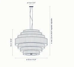 Suspension, Mos 03, blanc, Ø120cm, H92cm - Bover