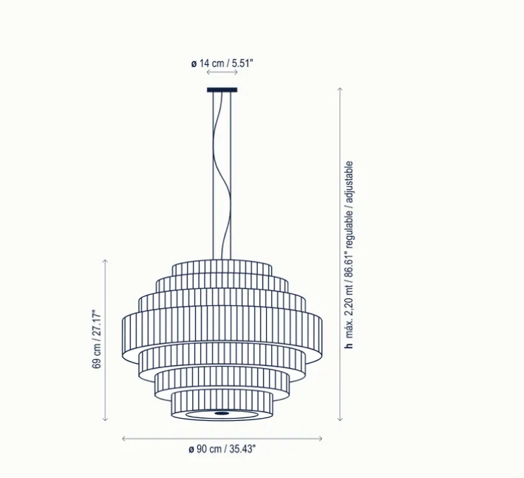 Suspension, Mos 02, blanc, Ø90cm, H69cm - Bover