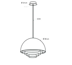 Suspension, Motown M, noir, Ø36cm, H24,5cm - Herstal