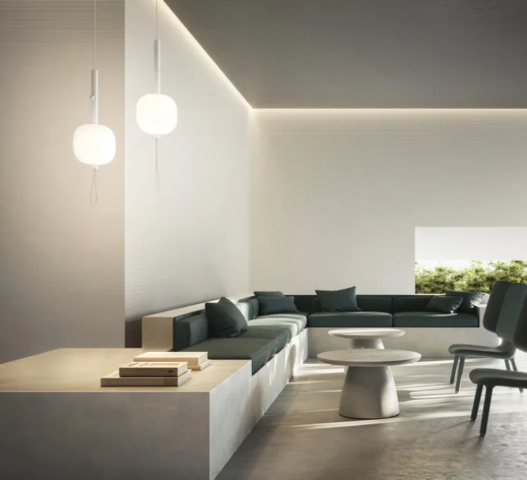 Suspension, Motus, monte et baisse, blanc, LED, dim, 2700K, 2420 lm, Ø24cm, H60cm - KDLN