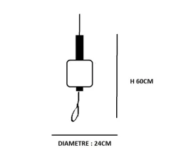 Suspension, Motus, noir, LED, dim, 2700K, 2420 lm, Ø24cm, H60cm - KDLN