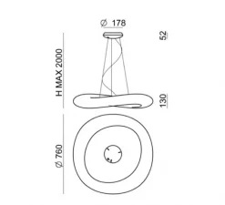Suspension, Mr Magoo, blanc, LED, dim, 3000K, 3929 lm, Ø76cm, H13cm - Stilnovo