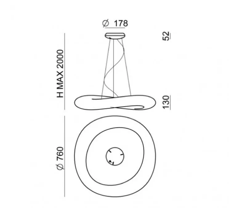Suspension, Mr Magoo, blanc, LED, dim, 3000K, 3929 lm, Ø76cm, H13cm - Stilnovo