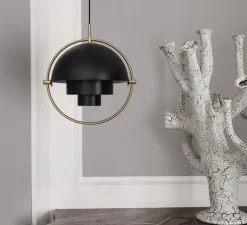 Suspension, Multi-Lite Large, noir mat et laiton, Ø36cm, H42cm, - GUBI