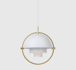 Suspension, Multi-Lite Large, blanc finition laiton, Ø36cm, H42cm - Gubi