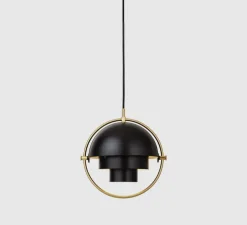 Suspension, Multi-Lite Small, noir, laiton, Ø25,5cm, H28cm - Gubi