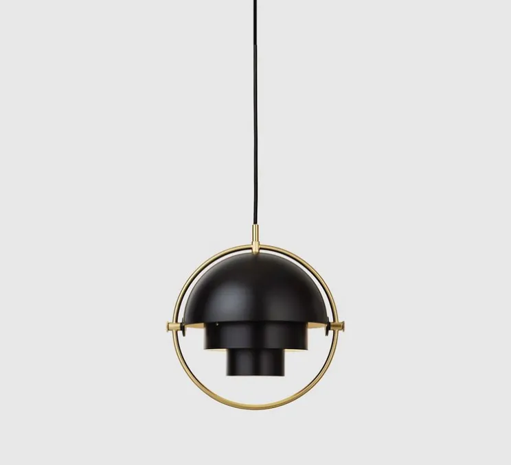 Suspension, Multi-Lite Small, noir, laiton, Ø25,5cm, H28cm - Gubi