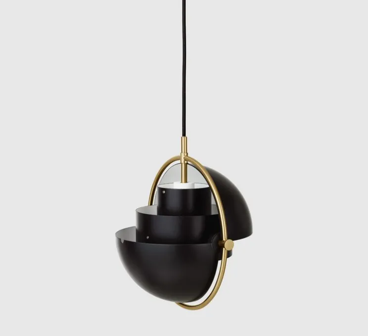 Suspension, Multi-Lite Small, noir, laiton, Ø25,5cm, H28cm - Gubi