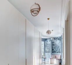 Suspension, Multi-Lite Small, blanc, laiton, Ø25,5cm, H28cm - Gubi