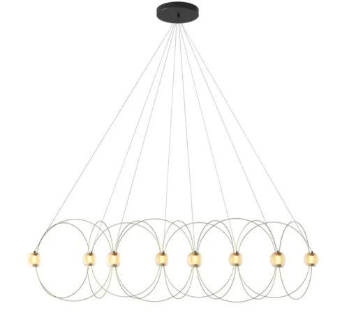 Suspension, Munari 8, or, LED, dim, 2400K, 5120 lm, L156cm, H42cm - DCW éditions Paris