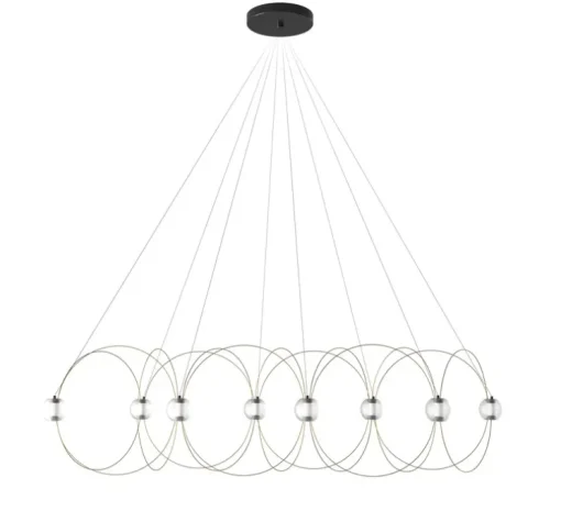Suspension, Munari 8, or, LED, dim, 2400K, 5120 lm, L156cm, H42cm - DCW éditions Paris