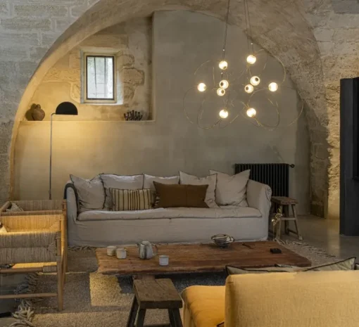 Suspension, Munari 10, or, LED, dim, 2400K, 6400 lm, L120cm, H82cm - DCW éditions Paris