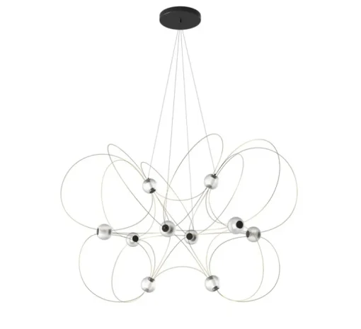 Suspension, Munari 10, or, LED, dim, 2400K, 6400 lm, L120cm, H82cm - DCW éditions Paris