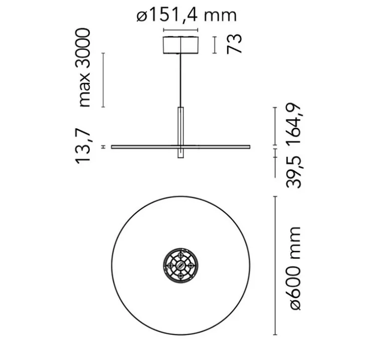 Suspension, My Disc, blanc, LED, dim, 2700K, 2230lm, Ø60cm, H21,8cm - Flos