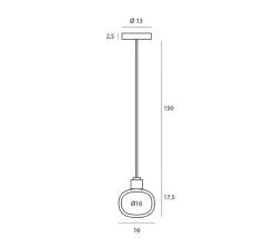 Suspension, Nabila 552.22, noir matt, noir chromé et verre fumé, IP40, Ø16cm, H17,5cm - Tooy