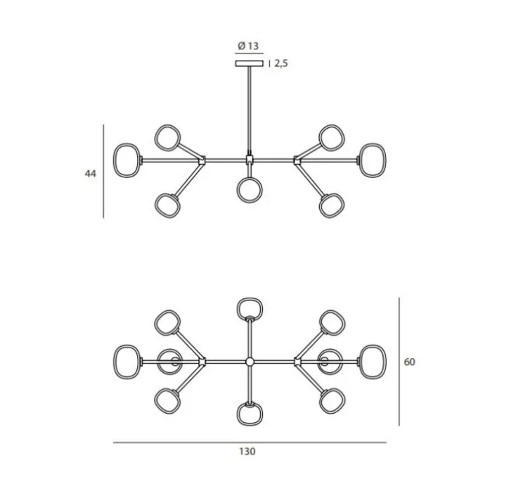 Suspension, NABILA-552.10, noir et blanc, L130cm, H44cm - Tooy