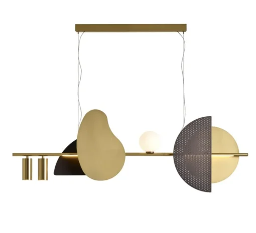 Suspension, Nacho 1300, laiton satiné, laiton satiné, graphite satiné, L130cm, H45cm - CVL