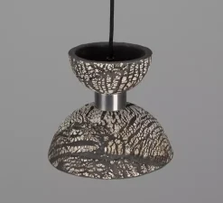 Suspension, Nakaii, noir argile, argent antique, Ø20cm, H20cm - Mullan Lighting