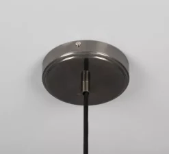 Suspension, Nakaii, noir argile, argent antique, Ø20cm, H20cm - Mullan Lighting