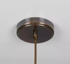 Suspension, Nakaii, rouge fer, laiton antique, Ø20cm, H20cm - Mullan Lighting