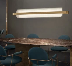 Suspension, NAMI, laiton, LED, L150cm, H23cm, 4800lm, 2700K - KDLN