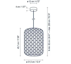 Suspension, Nans S/31.2 outdoor, rouge, orange, beige, IP54, LED, dim, 2700K, 1450 lm, Ø31,5cm, H45,7cm - Bover