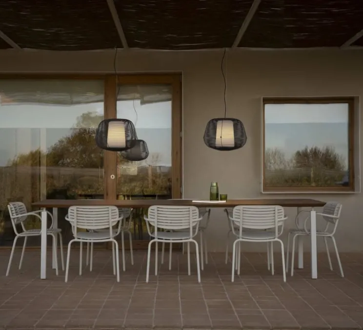 Suspension, Nara, noir, IP65, Ø46cm, H35cm - Faro