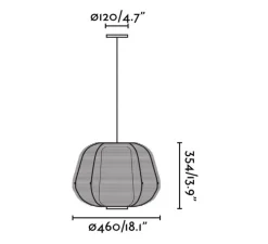 Suspension, Nara, noir, IP65, Ø46cm, H35cm - Faro