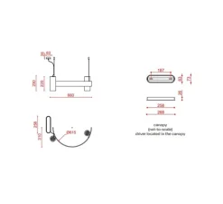 Suspension, Nastro 563.12, beige, terracotta, IP40, LED, dim, 2700K, 2600 lm, L66cm, H23cm - Tooy