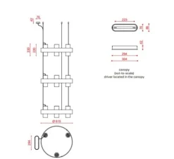 Suspension, Nastro 563.19, coquille d'œuf, terracotta, IP40, LED, dim, 2700K, 12000 lm, Ø61,5cm, H194cm - Tooy