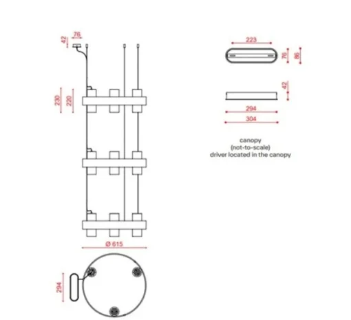 Suspension, Nastro 563.19, coquille d'œuf, terracotta, IP40, LED, dim, 2700K, 12000 lm, Ø61,5cm, H194cm - Tooy