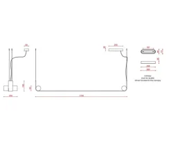 Suspension, Nastro 563.22, direct, coquille d'œuf, noir texturé, IP40, LED, dim, 2700K, 8000 lm, L170cm, H19cm - Tooy