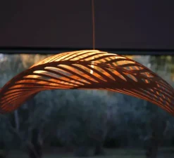 Suspension, Navicula Large, naturel, LED, dim, 2700K, L250cm, H45cm - David Trubridge